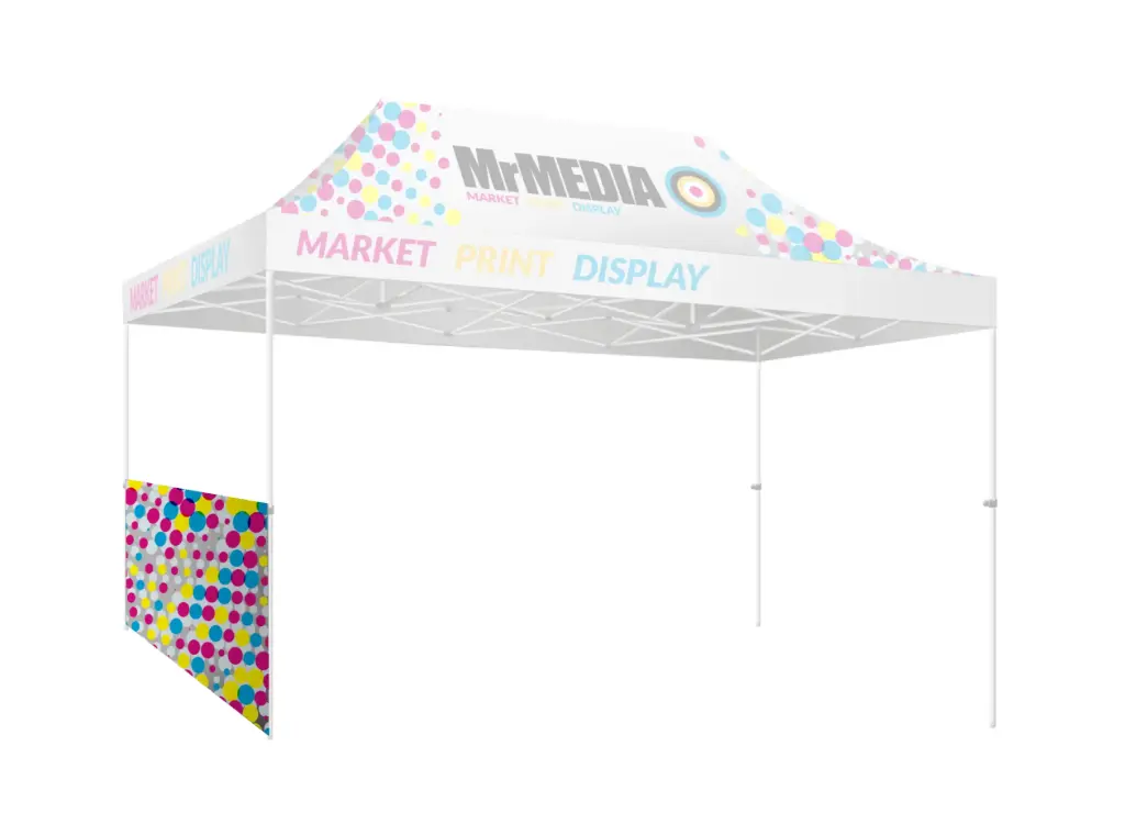 [SKU - GZ43USPHAW] Tent 15' Unit, Half Wall, UV Print, Single Sided