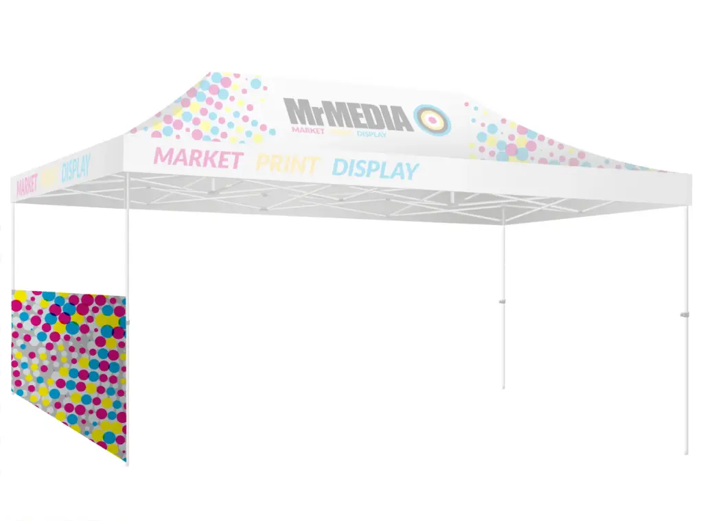 [SKU - GZ63USPHAWT] Tent - 20' Unit, Half Wall, UV Print, Single Sided