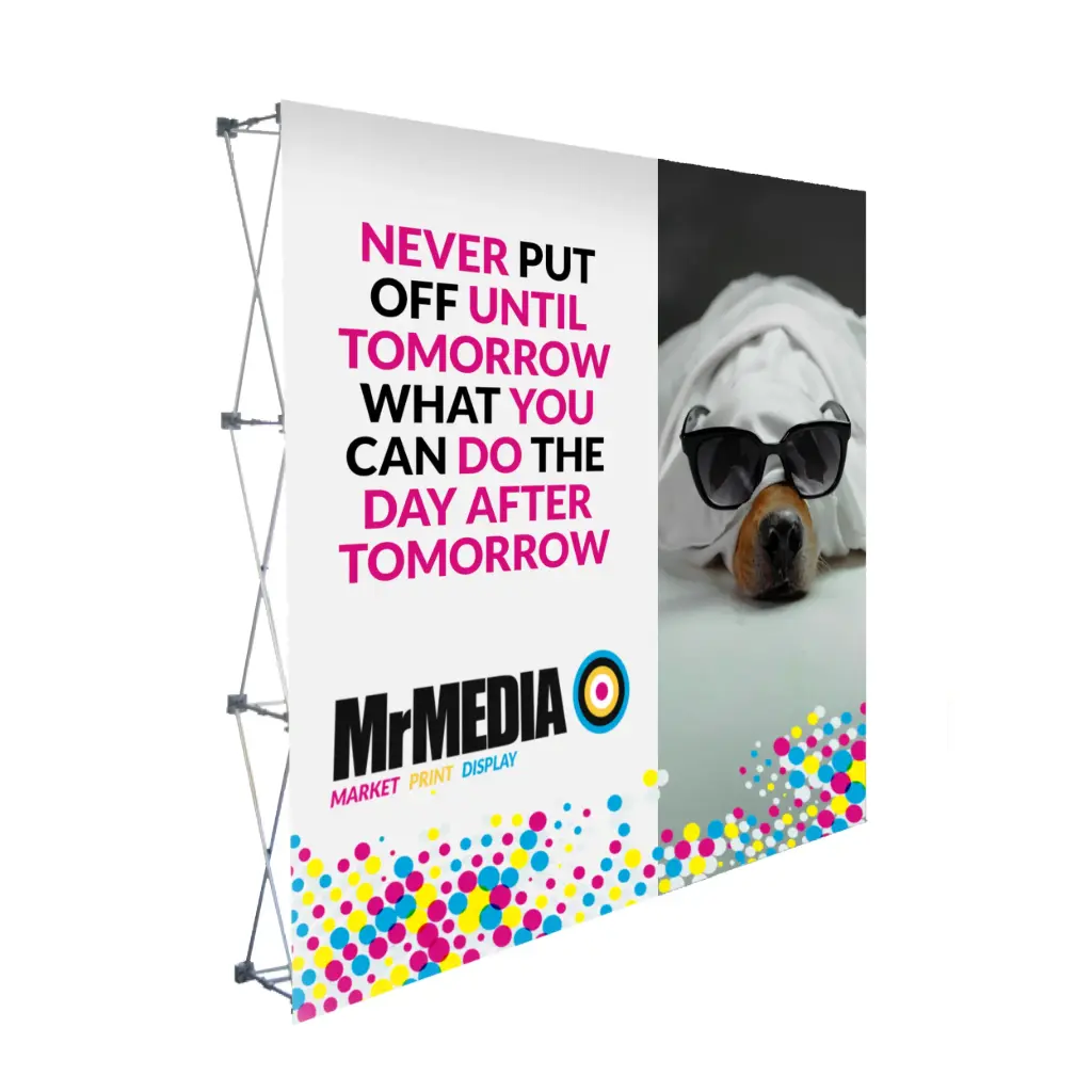 [SKU - BW22DSCSTR] Straight Bannerwall 7.5 x 7.5', Supplied Complete 