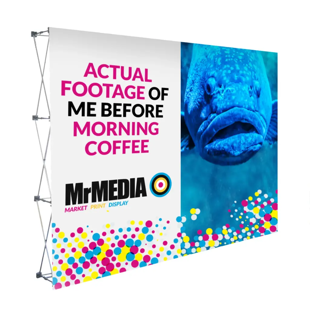 [SKU - BW30DSCSTR] Straight Bannerwall 10 x 7.5', Supplied Complete