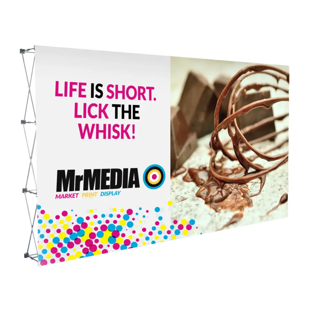 [SKU - BW37DSCSTR] Straight Bannerwall 12 x 7.5', Supplied Complete