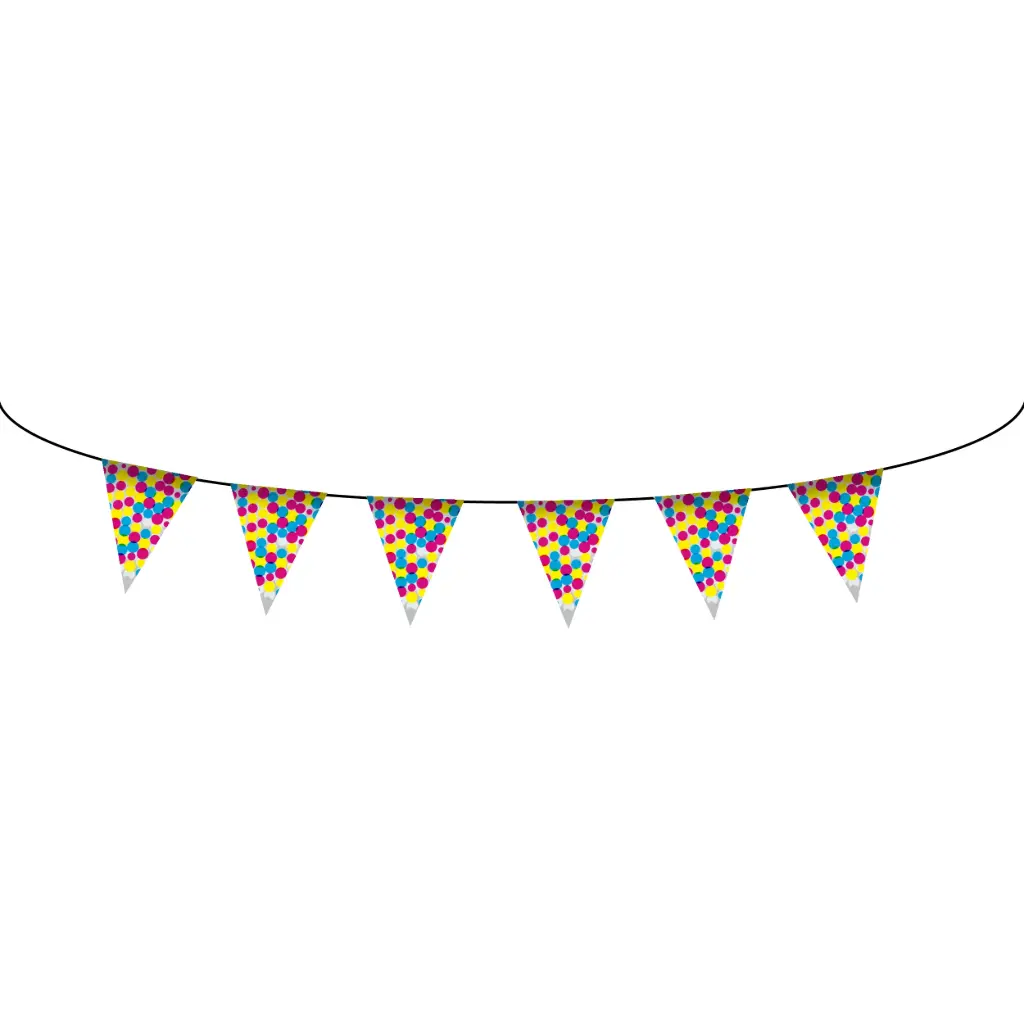 Triangular Pennants. Single sided, PVC, 33' Length