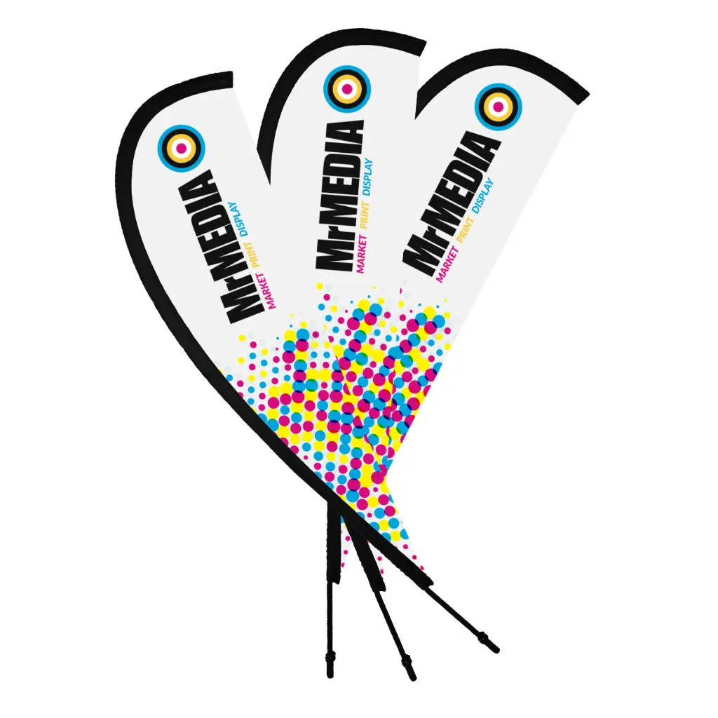 Teardrop Flag 10' x 3,  Double sided, Complete